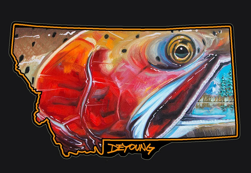 DeYoung Stickers Montana Cutthroat Decal 1 DeYoung Stickers Montana Cutthroat Decal