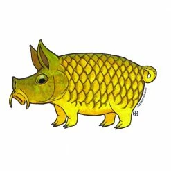 Nate Karnes Art Stickers Pig Carp Decal