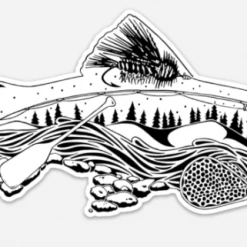 Nate Karnes Art Stickers Remedy - Elements Of Fly Fishing Decal