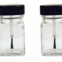 Wapsi Applicator Glass Jar W/ Brush Fly Tying