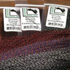 Hareline Fly Tying Grizzly Krystal Flash