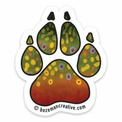 Bozeman Creative Fishing Buddy Paw Print Sticker Stickers