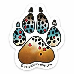 Bozeman Creative Fishing Buddy Paw Print Sticker Stickers