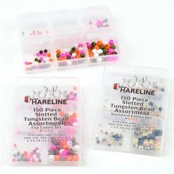 Hareline Slotted Tungsten Bead 150 Piece Assortment Fly Tying