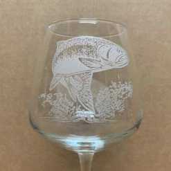 East Rosebud Fly & Tackle Sand Carved Diamond Wine Glass Set Gift Ideas